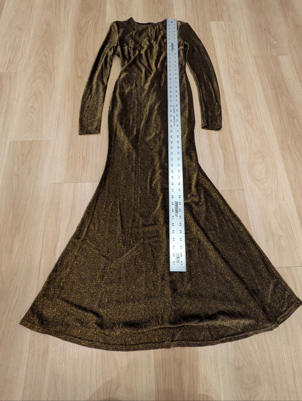 Baltic Born Aura Black And Gold Floor Length Long Sleeve Gown Size S - Picture 3 of 8